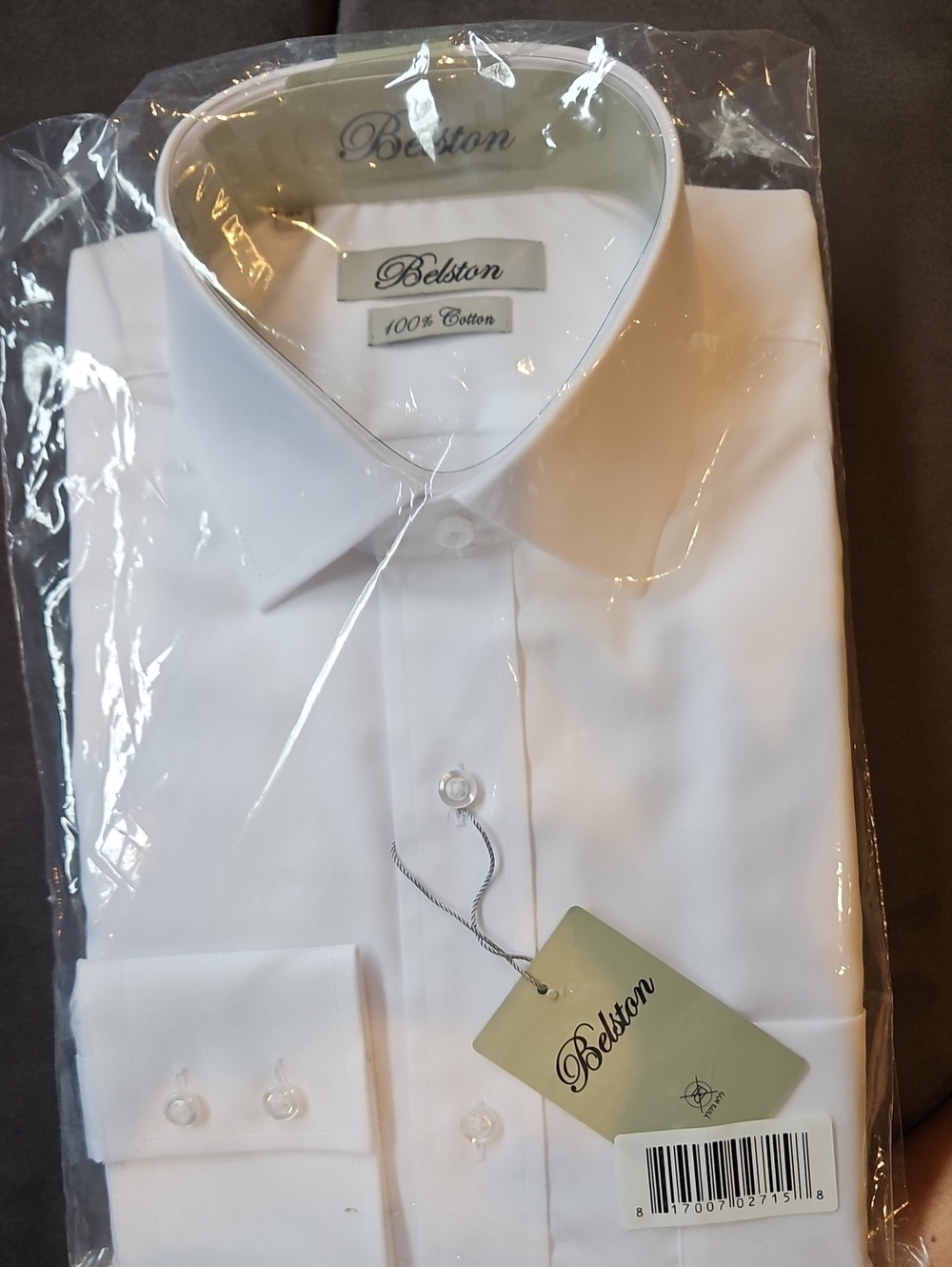 Men's White Cotton Dress Shirt